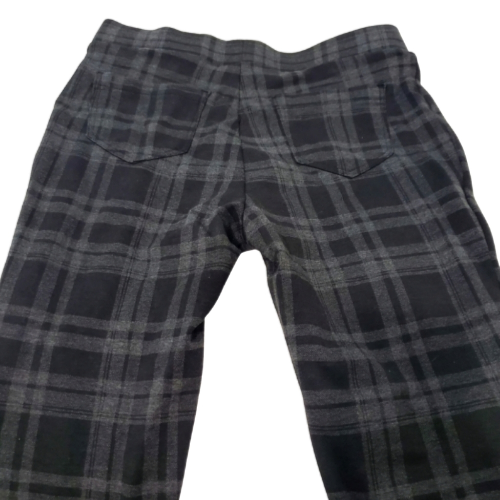 Plaid leggings pants jeggings with bank pockets